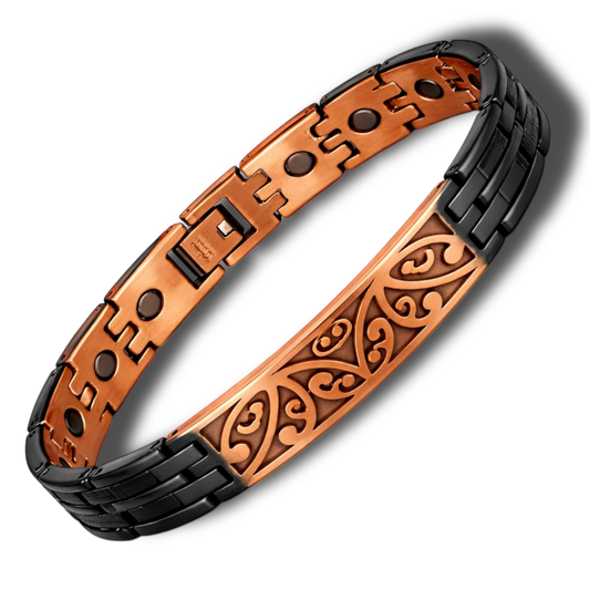2CLM 100% Copper magnetic linked bracelet   'Stingray'  BLACK COPPER
