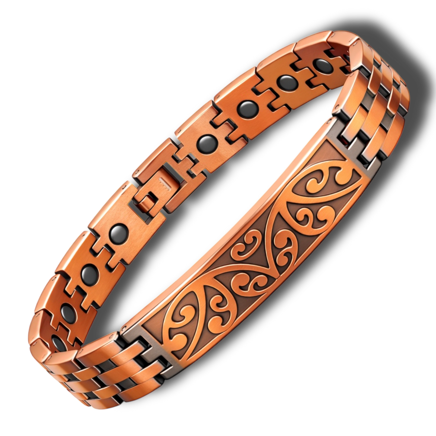 3CLM 100% Copper magnetic linked bracelet   'Stingray' BRICK WEAVE