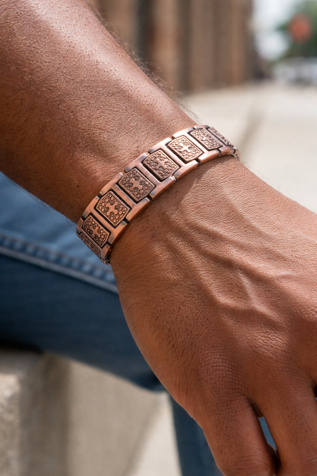 9CLM 100% Pure Copper Linked Magnetic Bracelet- 46 Magnets