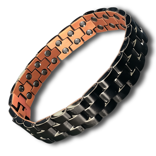 CM07 100% Pure Copper Linked Magnetic Bracelet (Black Ceramic)
