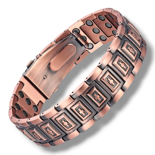 CM33C  100% Solid Pure Copper Magnetic Bracelet Linked