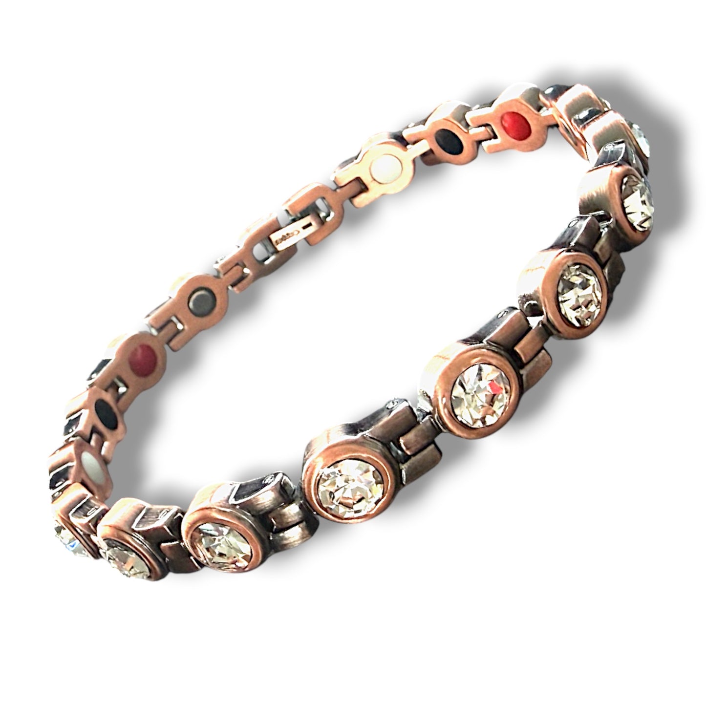 CLM015 Copper Magnetic Bracelet Linked 5 elements 210X9MM