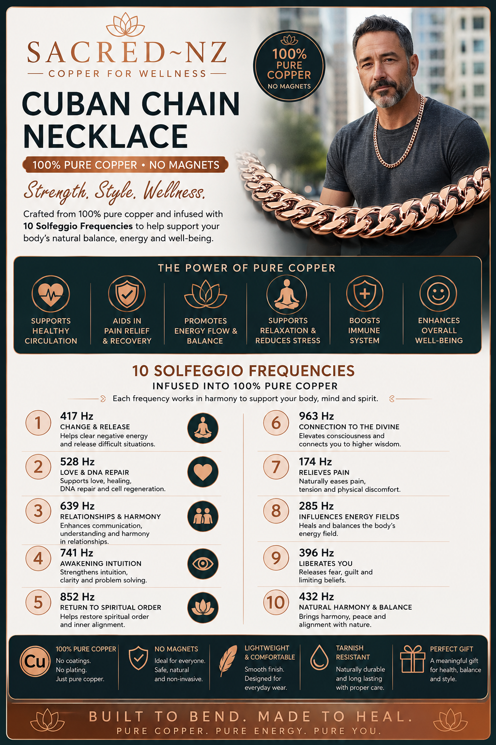 NEC02 ‘Cuban Link Chain’ Copper Necklace