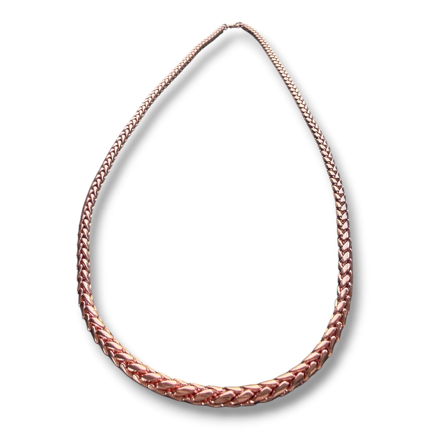 NEC04 ‘ Herringbone Wheat Link Chain’ Copper Necklace