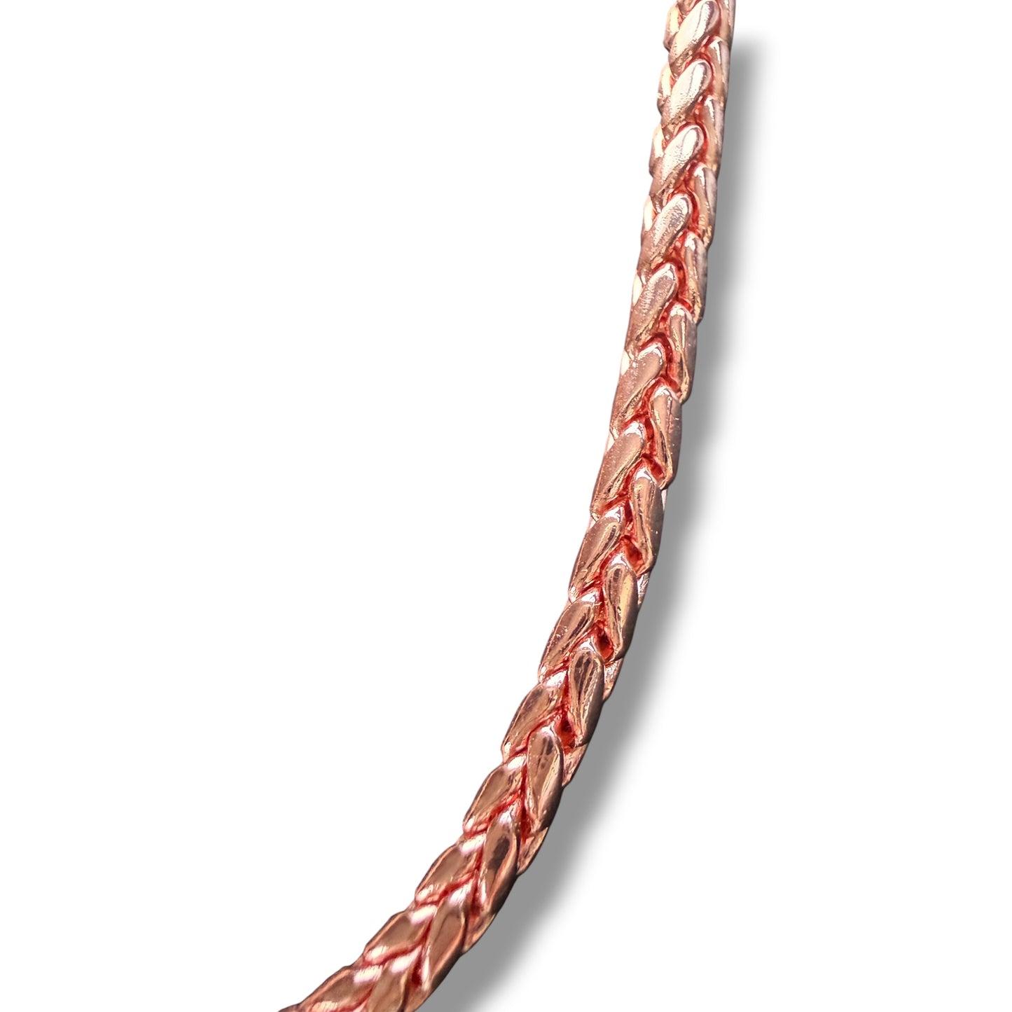NEC04 ‘ Herringbone Wheat Link Chain’ Copper Necklace