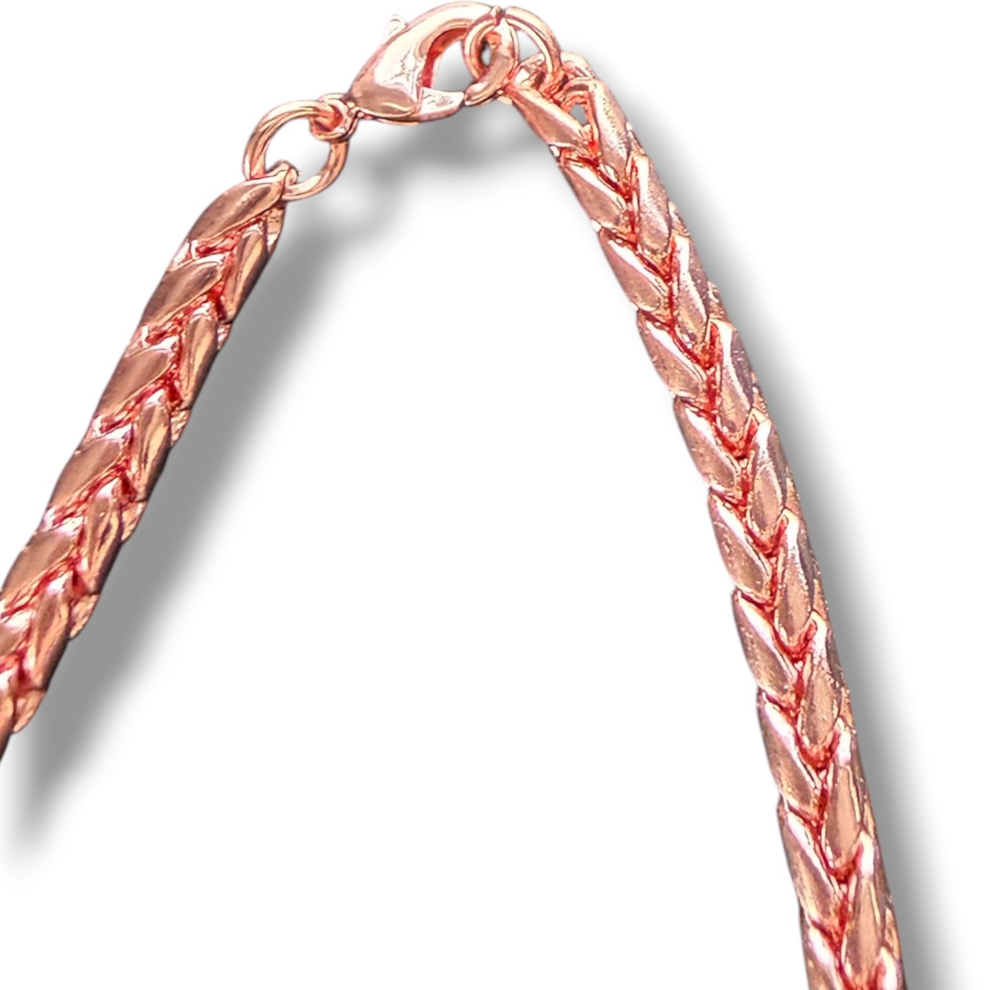 NEC04 ‘ Herringbone Wheat Link Chain’ Copper Necklace