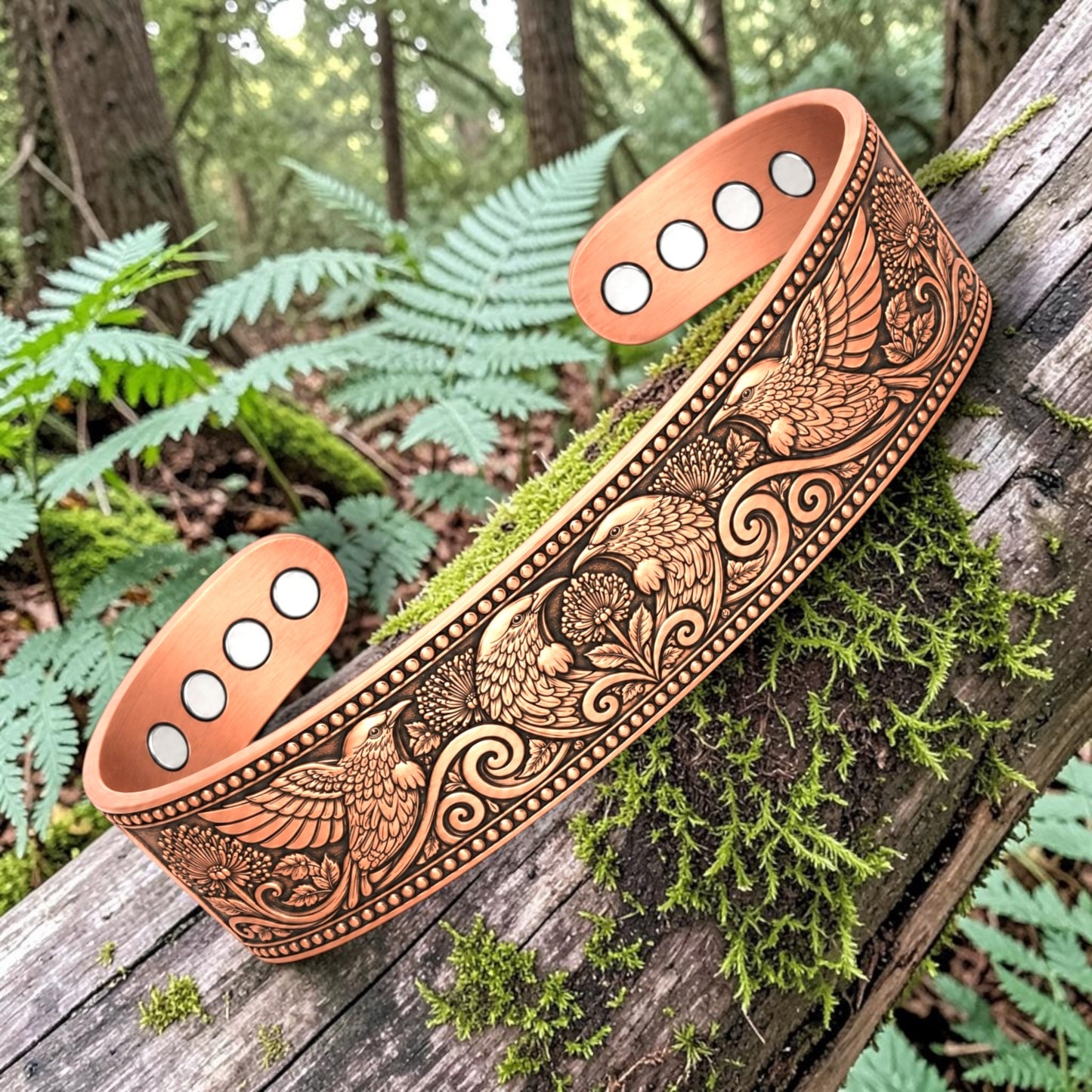 A16 100% Pure Copper Magnetic Band 'Tui Birds’