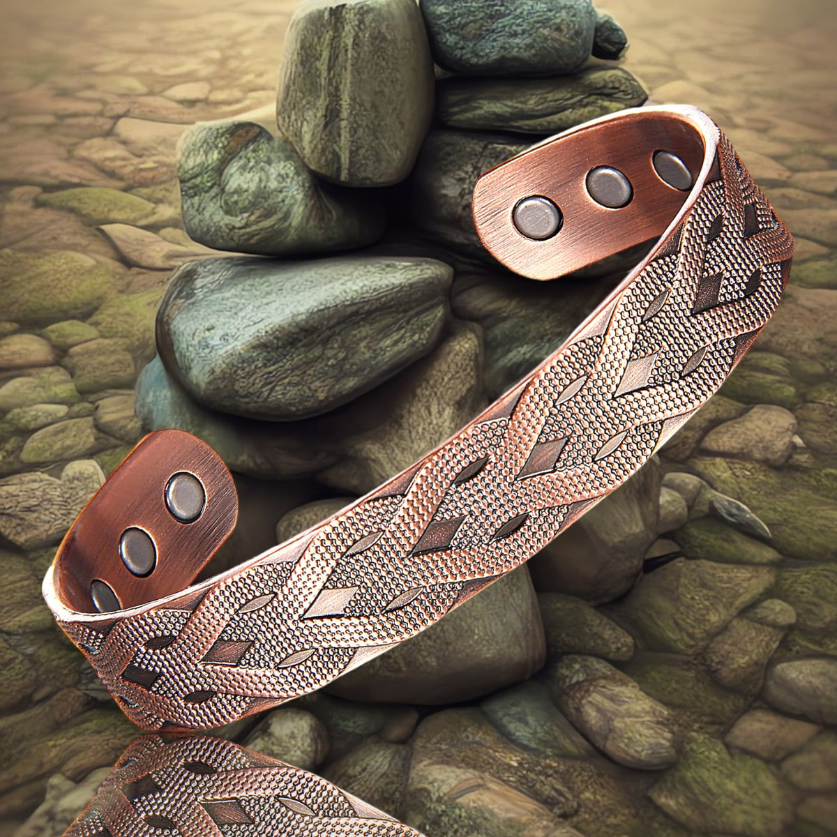 A10ws 100% Pure copper magnetic band 'Maori Weave' (WHOLESALE)