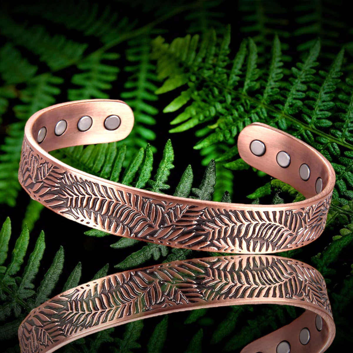 A5ws 100% Pure copper magnetic band 'NZ Fern' (WHOLESALE)