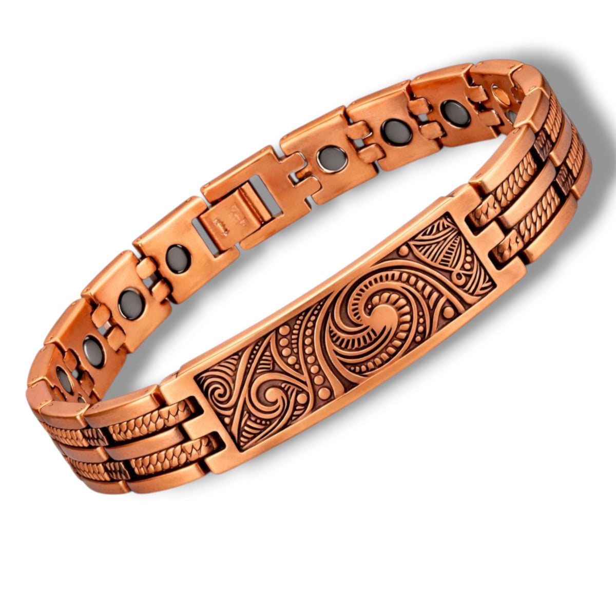 6CLMws 100% Copper magnetic linked bracelet 'KORU' (Wholesale)