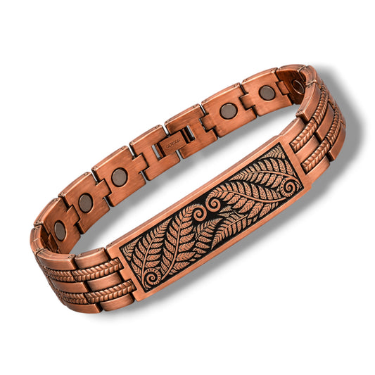 4CLM 100% Copper magnetic linked bracelet 'FERN'