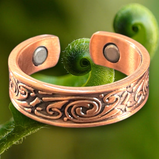 CR16 Copper Ring swirl Koru