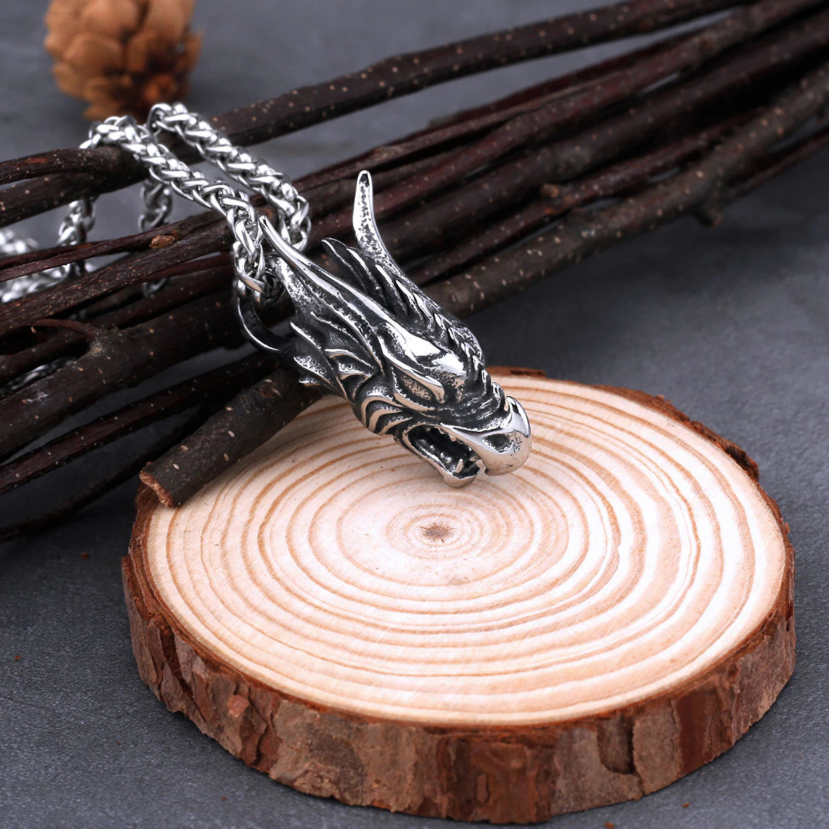Viking Dragon Head pendant