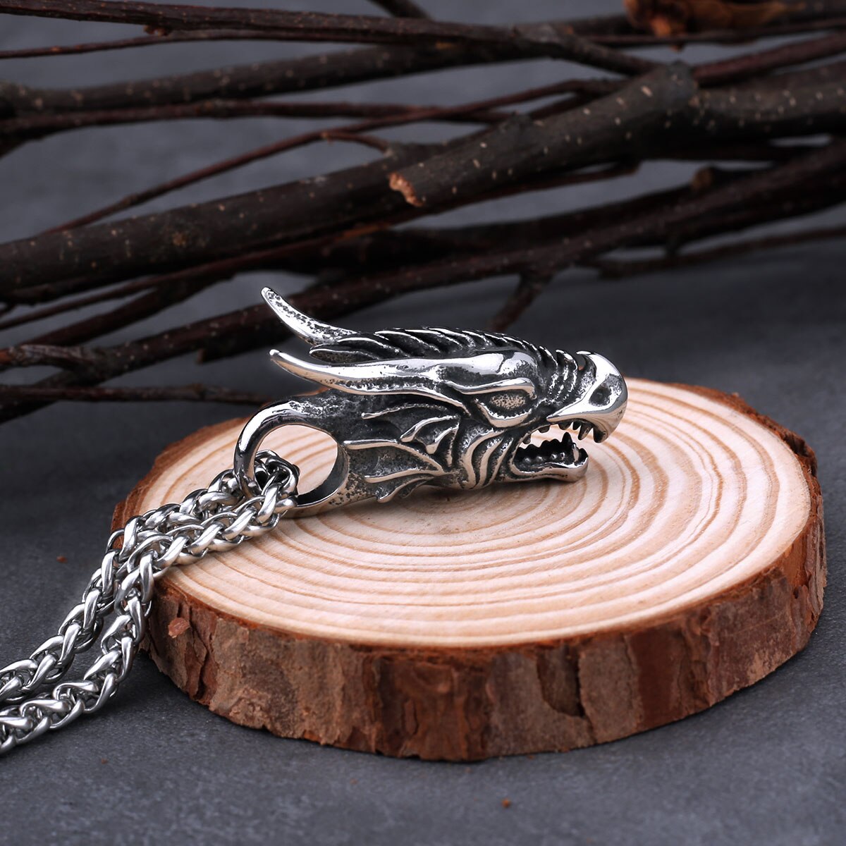 Viking Dragon Head pendant