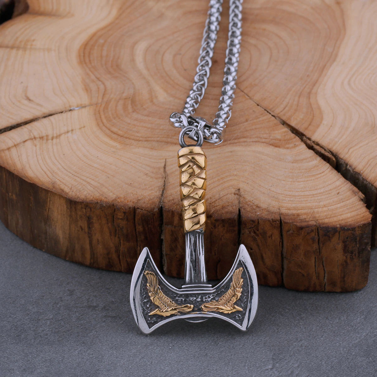 Viking thor's hammer- ravens pendant