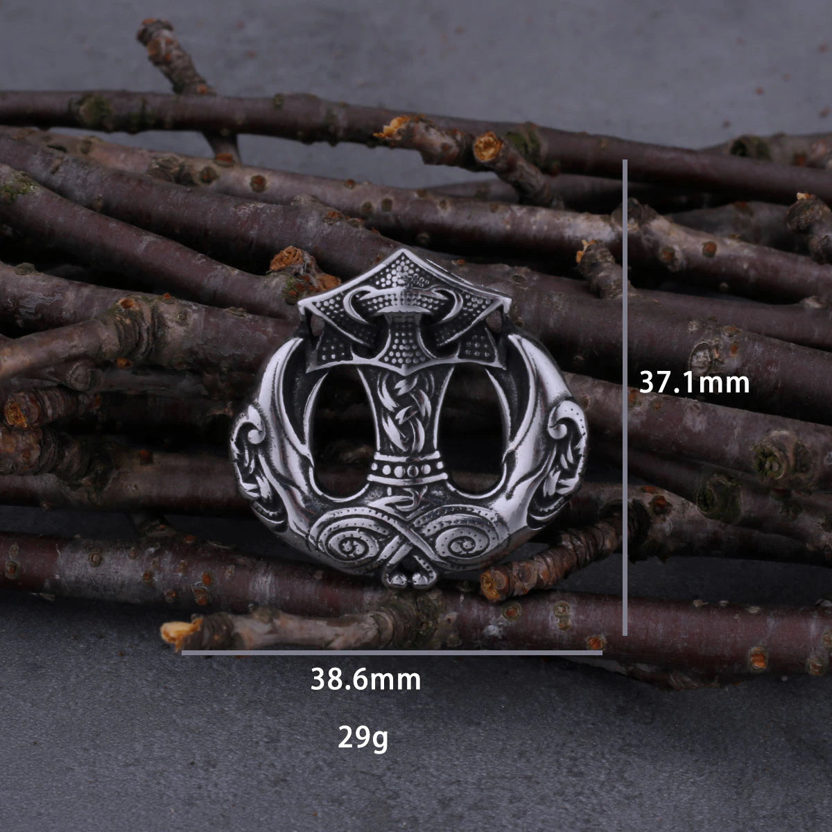 Viking Thors hammer ravens pendant