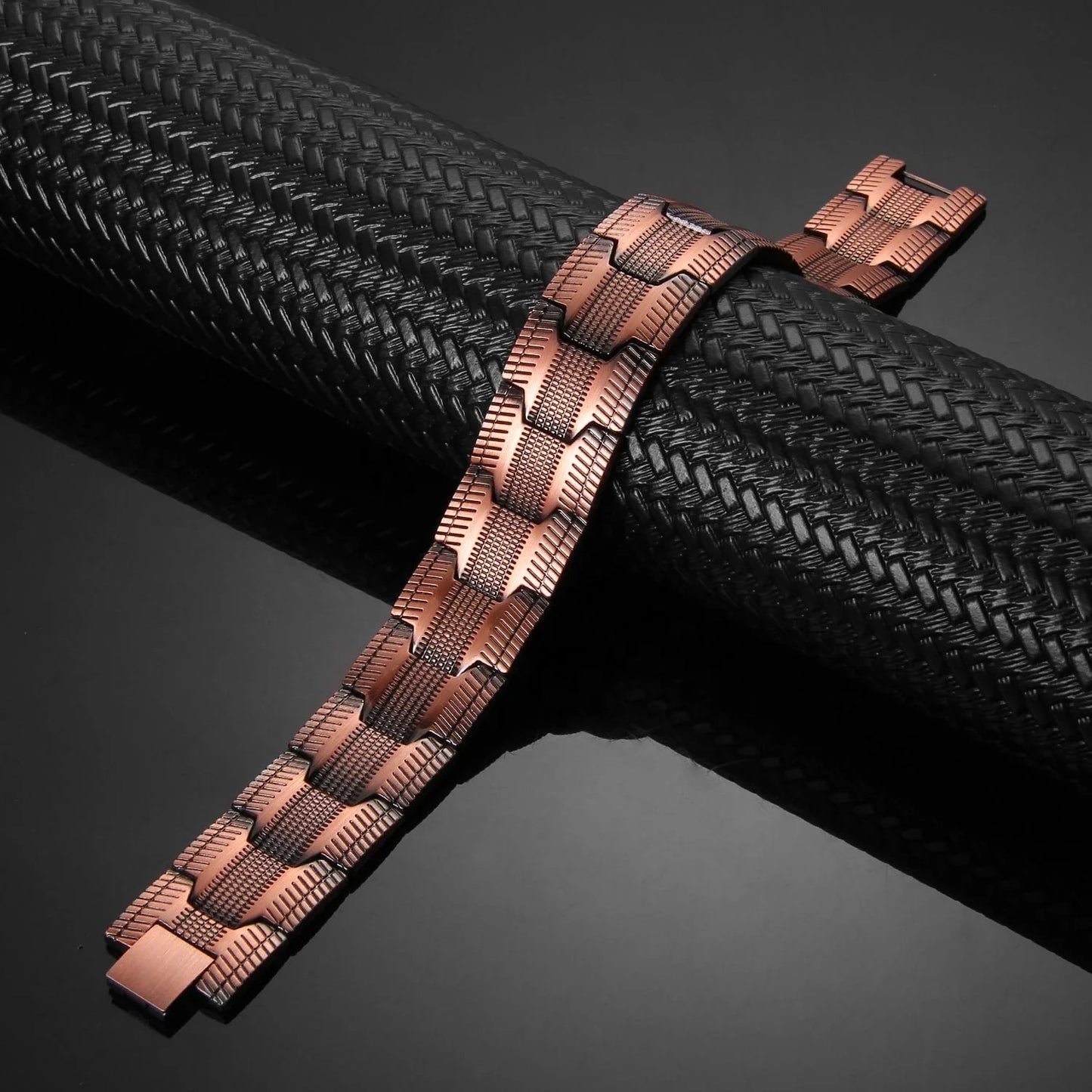 CLM001 100% Solid Pure Copper Magnetic Bracelet Linked 48 mags 'Tire'