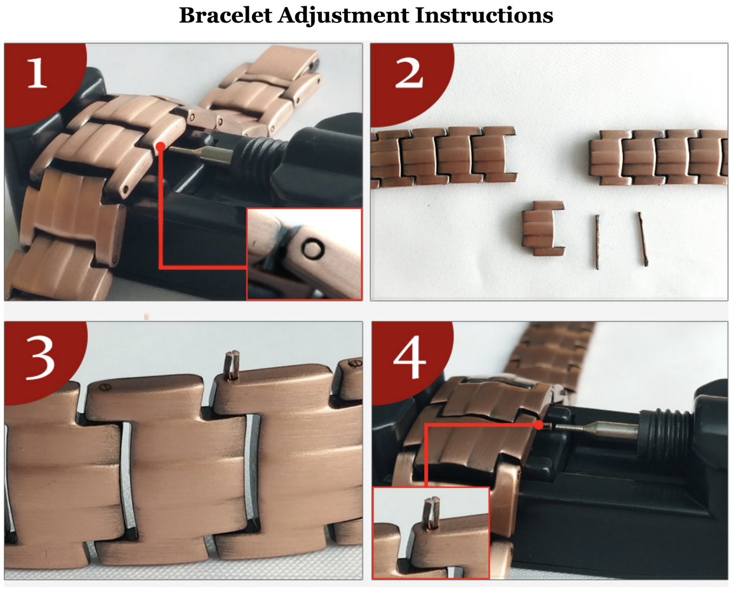 CLM015R Magnetic Bracelet Linked 5 elements 210X9MM