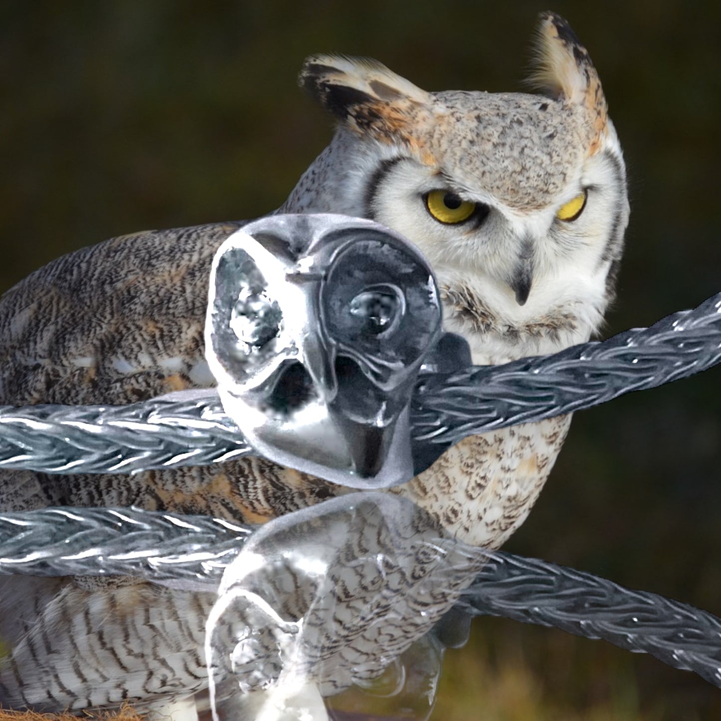 sterling silver bead owl