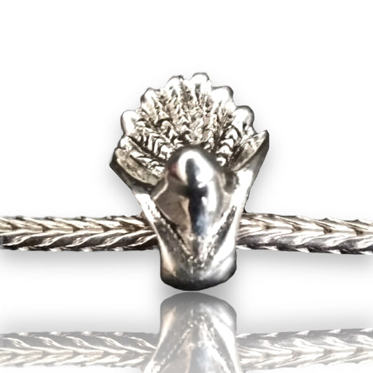fantail sterling silver charm bead