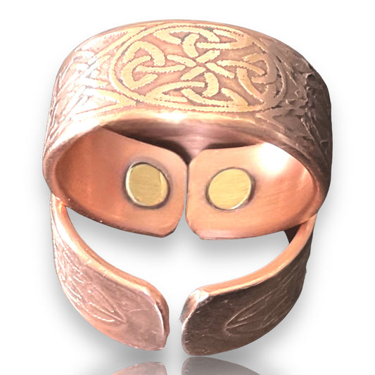 Copper magnetic celtic ring