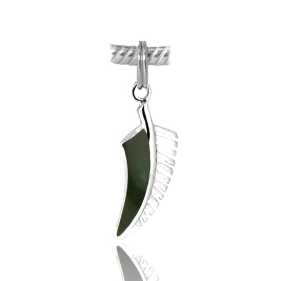 JC08  925 Sterling Silver Jade Charm