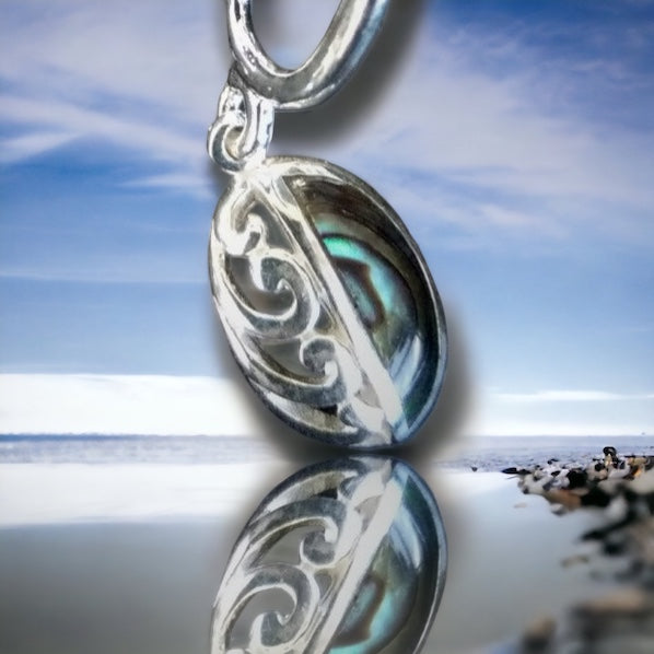 sterling silver paua charm