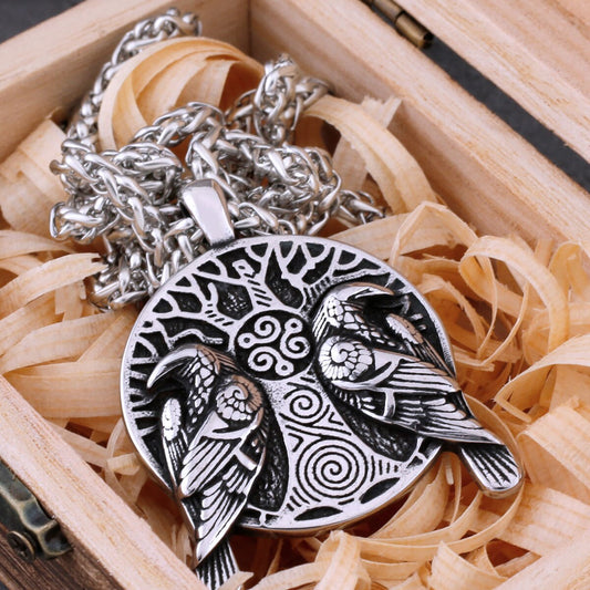 viking raven pendant