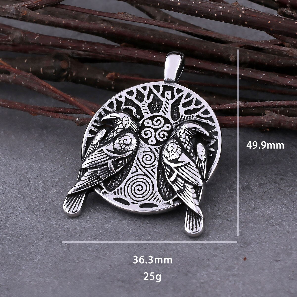 viking raven pendant