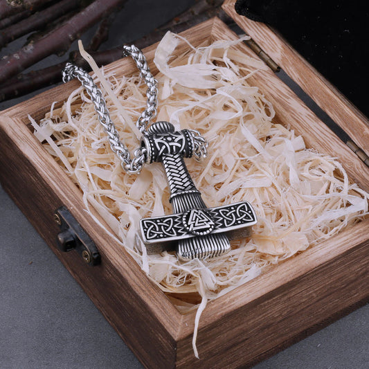 viking hammer  weave pendant
