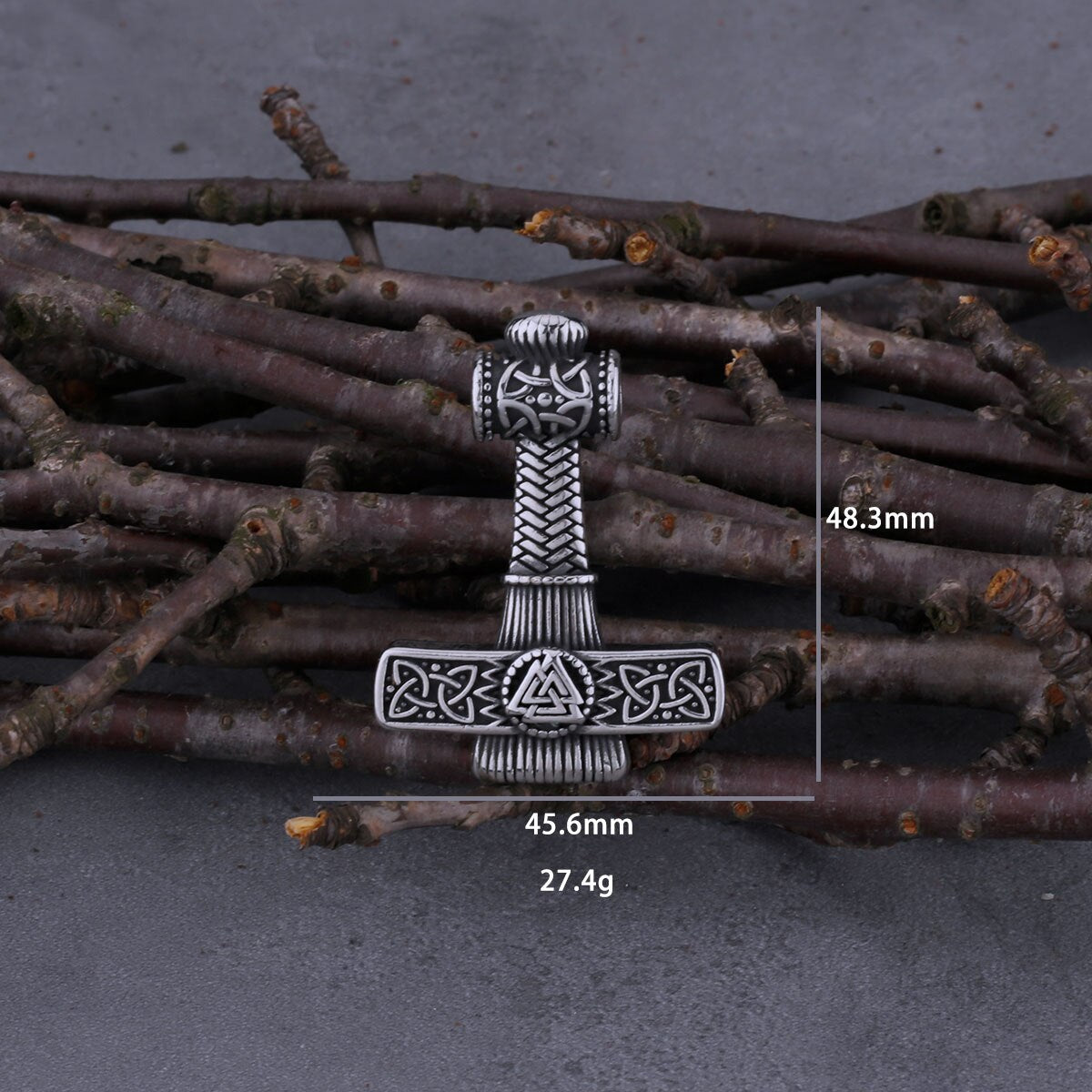 viking hammer  weave pendant