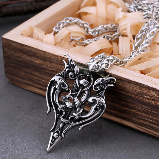 Viking ravens arrow pendant