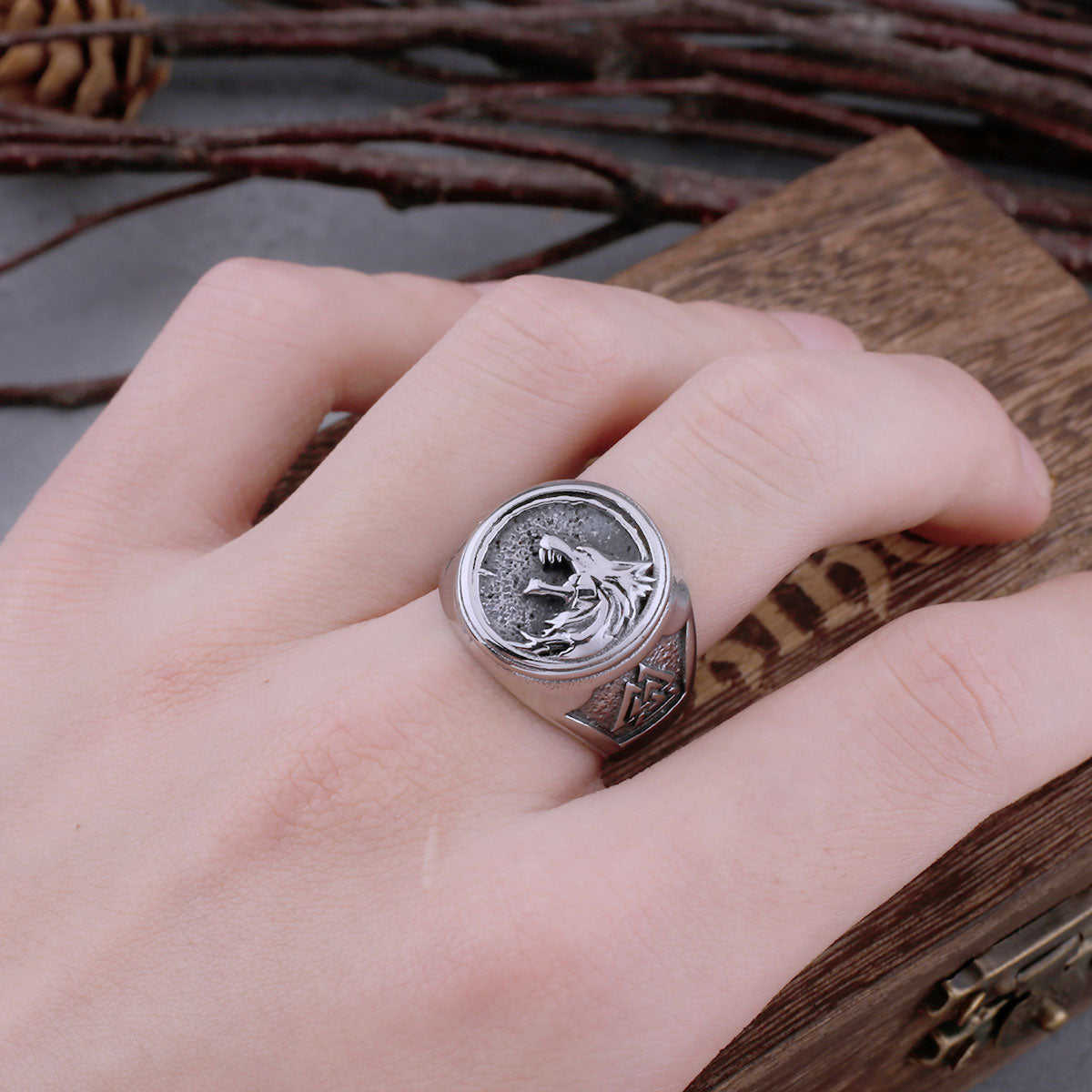 viking wolf ring