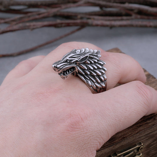 VR3 Wolf viking ring