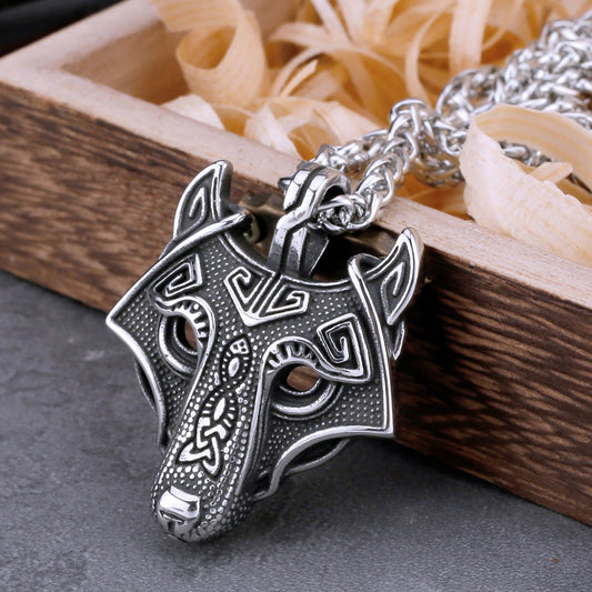 viking wolf pendant