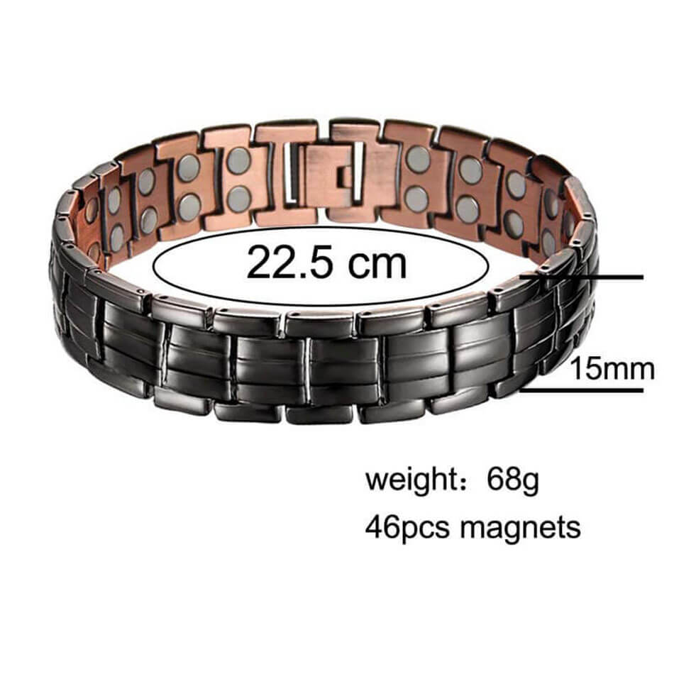 CLM310 100% Pure Copper Linked Magnetic Bracelet 210x15mm