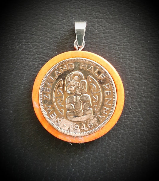 NZ Half Penny Coin Pendant