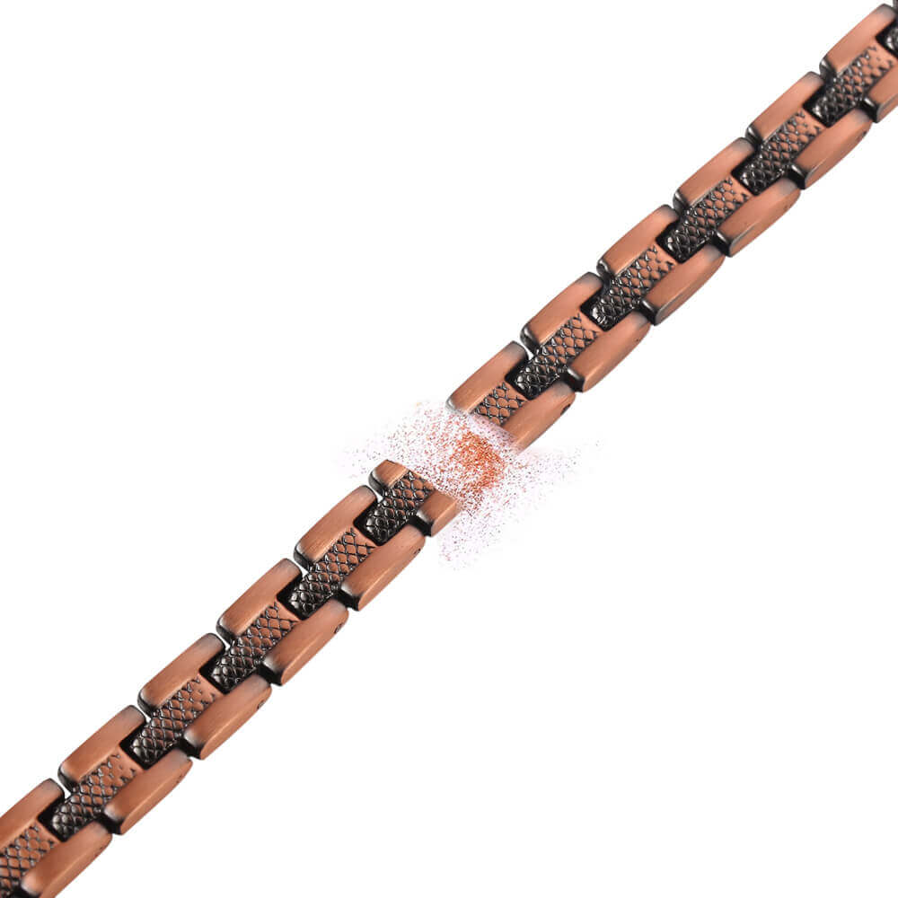 CLM37 100% Pure Copper Linked Magnetic Heart ANKLET / Bracelet