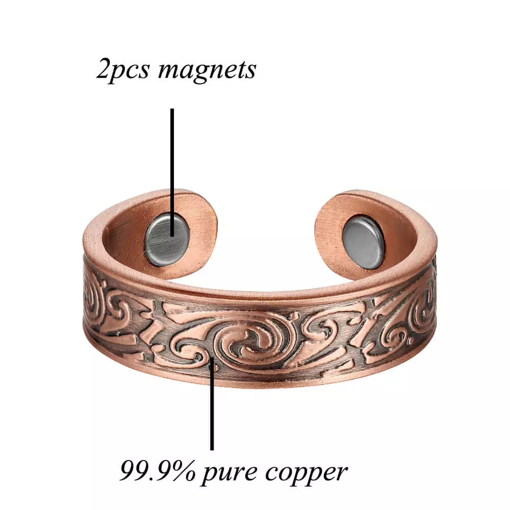 CR16 Copper Ring swirl Koru