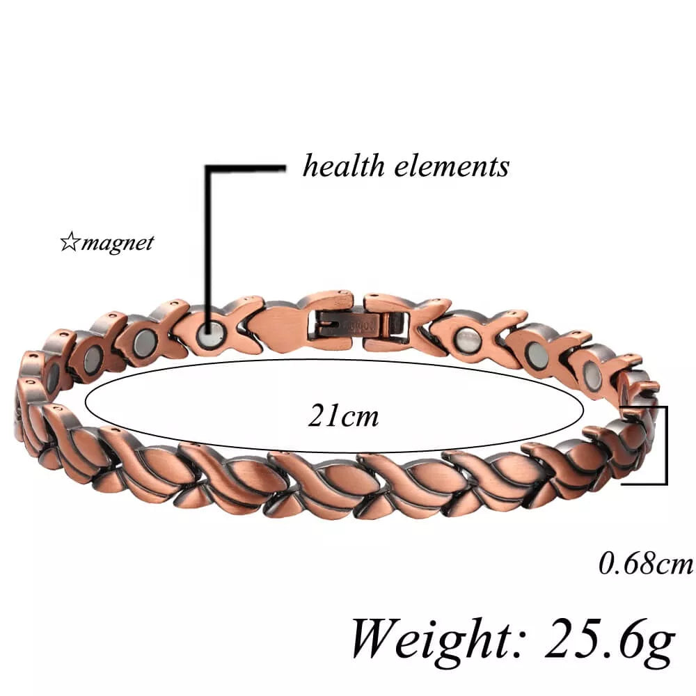 CLM36 100% Pure Copper Linked Magnetic ANKLET / Bracelet