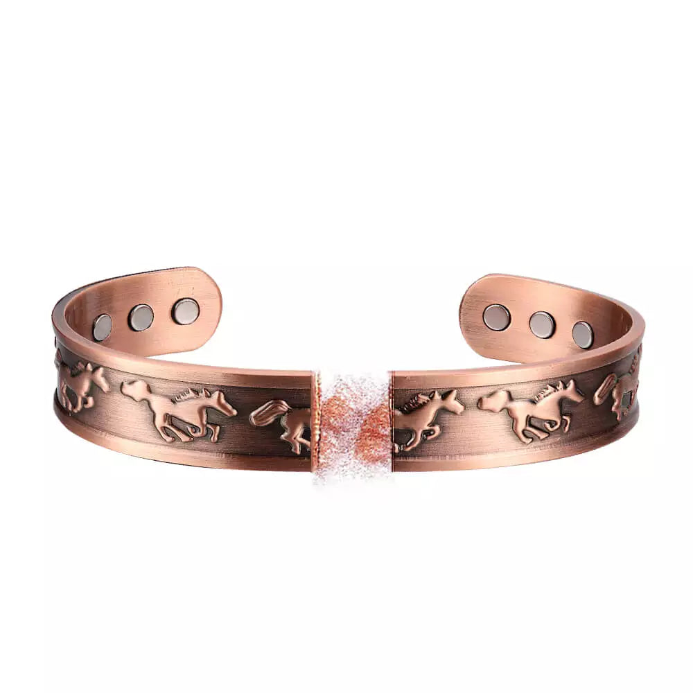 BC119-1 100% Pure Copper Magnetic Band 'Horses'