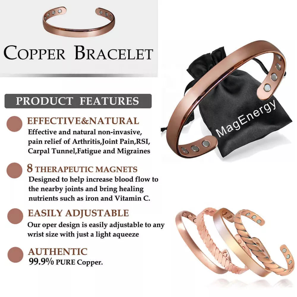 D28 100% Copper Magnetic Band 'Wreath Bling'