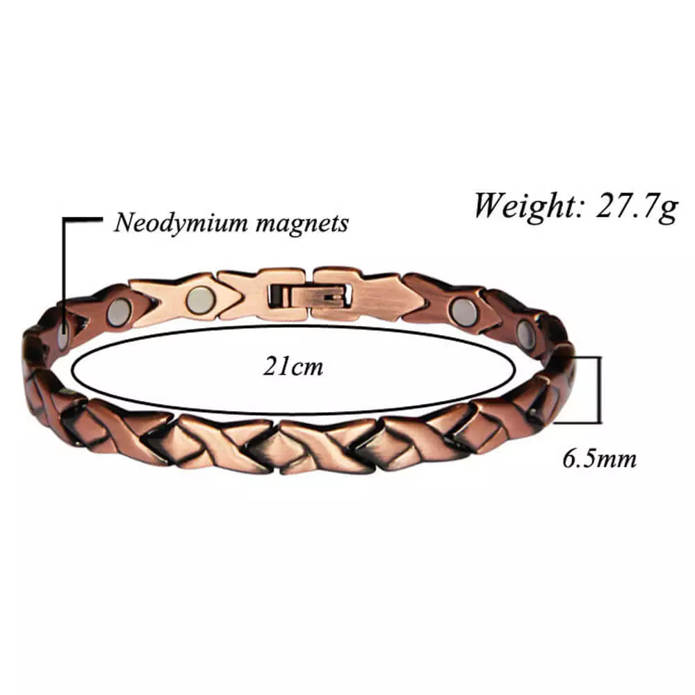 CB032 100% Solid Pure Copper Linked Magnetic Bracelet / anklet