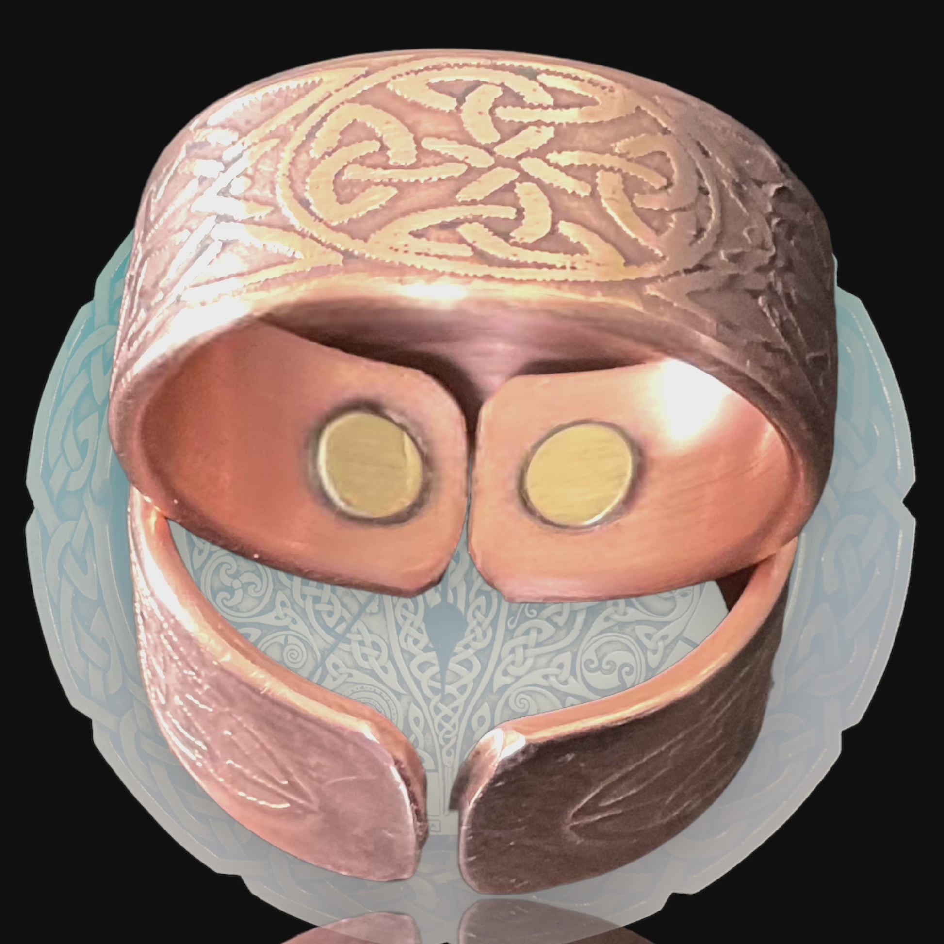 Copper magnetic celtic ring