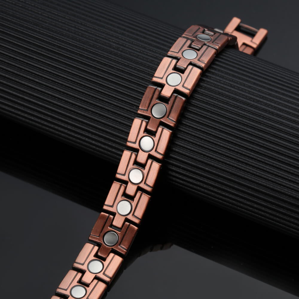 CB002B 100% Pure Copper Linked Magnetic Bracelet 215x15mm