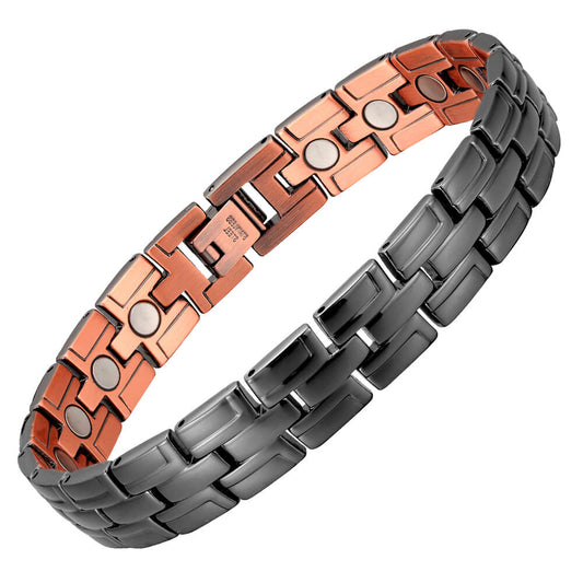 CB002B 100% Pure Copper Linked Magnetic Bracelet 215x15mm