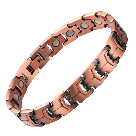CB037 100% Solid Pure Copper Magnetic Bracelet Linked 220x12mm