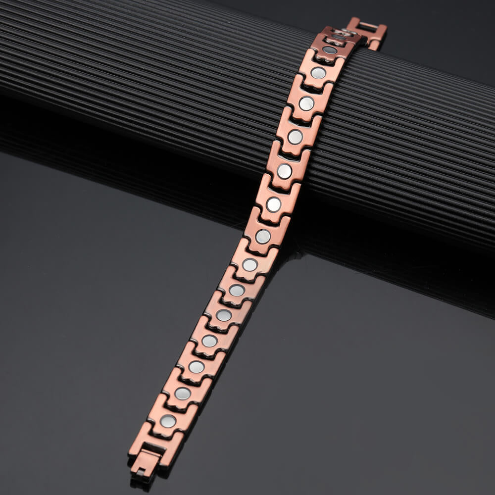 CB037B 100% Pure Copper Linked Magnetic Bracelet 220x12mm
