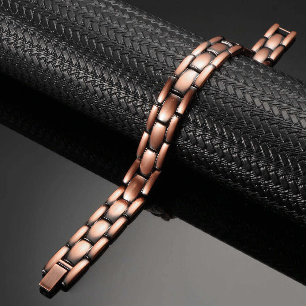 CB048 100% Pure Copper Linked Magnetic Bracelet 215x13.8mm