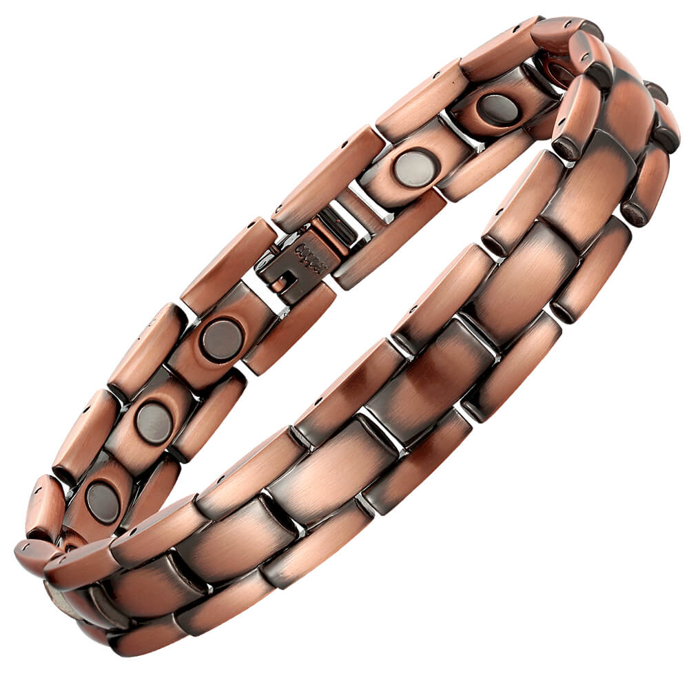 CB048 100% Pure Copper Linked Magnetic Bracelet 215x13.8mm